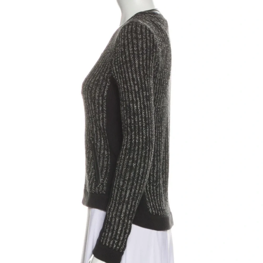Rag & Bone Moto Sweater Jacket with lamb leather trim - Picture 4 of 10